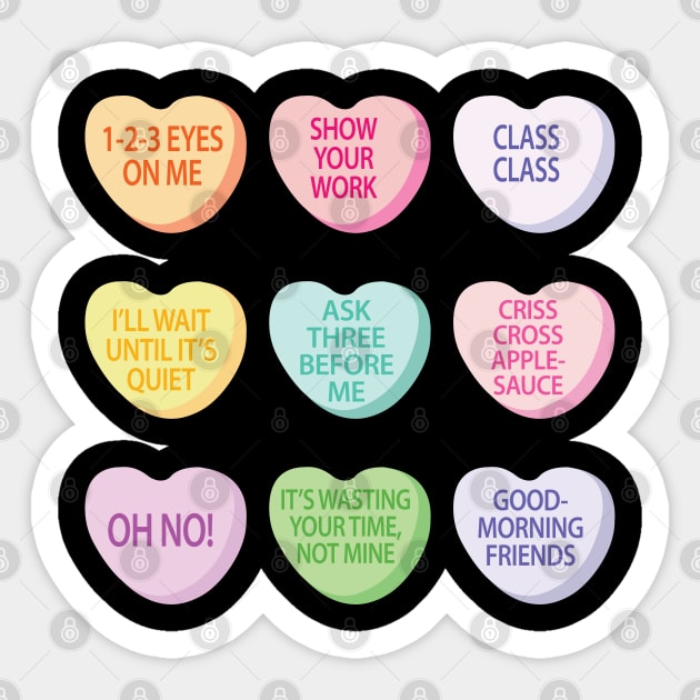 Funny Teacher Valentines Day Conversation Heart School Sticker by S-Log